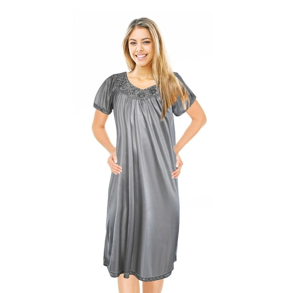 JEFFRICO Womens Nightgowns Sleepwear Soft Pajama Dress Short Sleeve Nightshirts