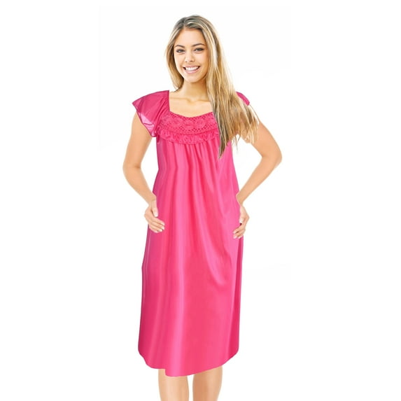JEFFRICO Womens Nightgowns Sleepwear Soft Pajama Dress Short Sleeve Nightshirts