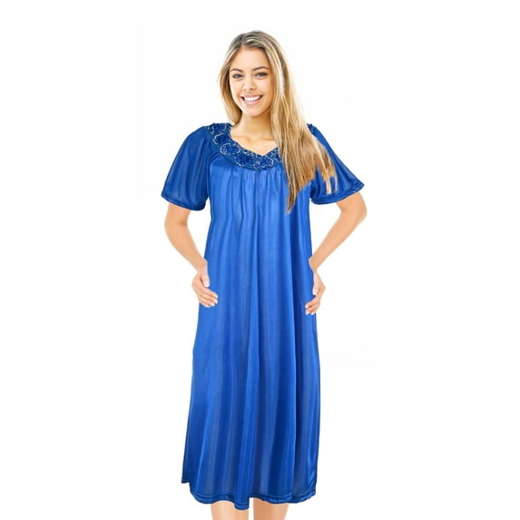 JEFFRICO Womens Nightgowns Sleepwear Soft Pajama Dress Short Sleeve Nightshirts