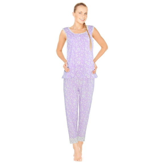 JEFFRICO Womens Pajamas For Women Ankle Length Set Sleepwear Soft Pajamas Plus Size