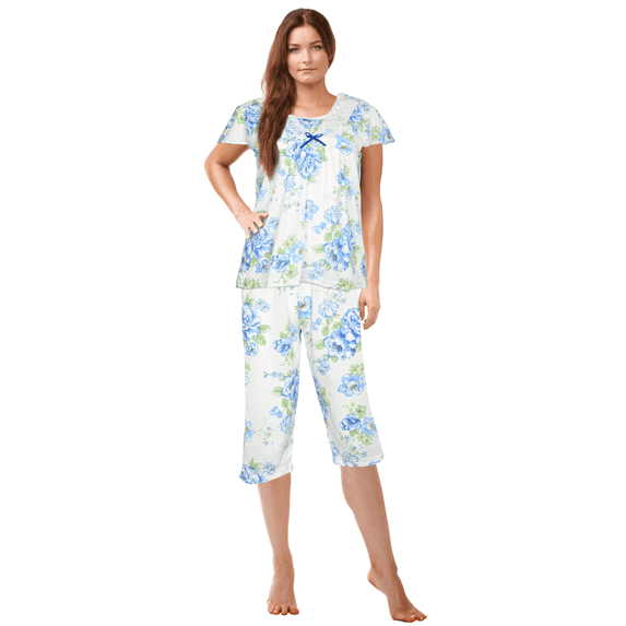 JEFFRICO Womens Pajamas For Women Capri Set Sleepwear Soft Pajamas Plus Size