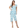 JEFFRICO Womens Pajamas For Women Capri Set Sleepwear Soft Pajamas Plus Size