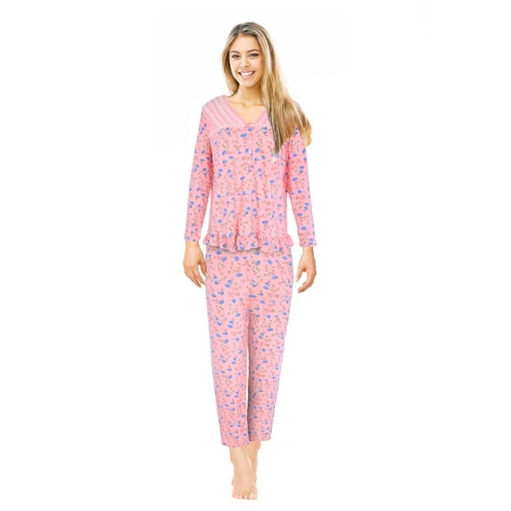JEFFRICO Womens Pajamas For Women Long Sleeve Pajamas Set Sleepwear Soft Pajamas