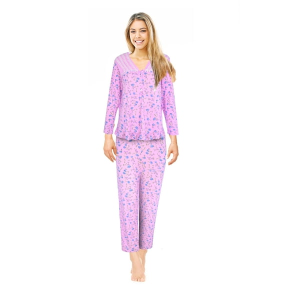 JEFFRICO Womens Pajamas For Women Long Sleeve Pajamas Set Sleepwear Soft Pajamas