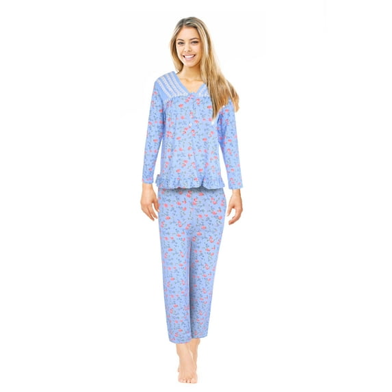 JEFFRICO Womens Pajamas For Women Long Sleeve Pajamas Set Sleepwear Soft Pajamas