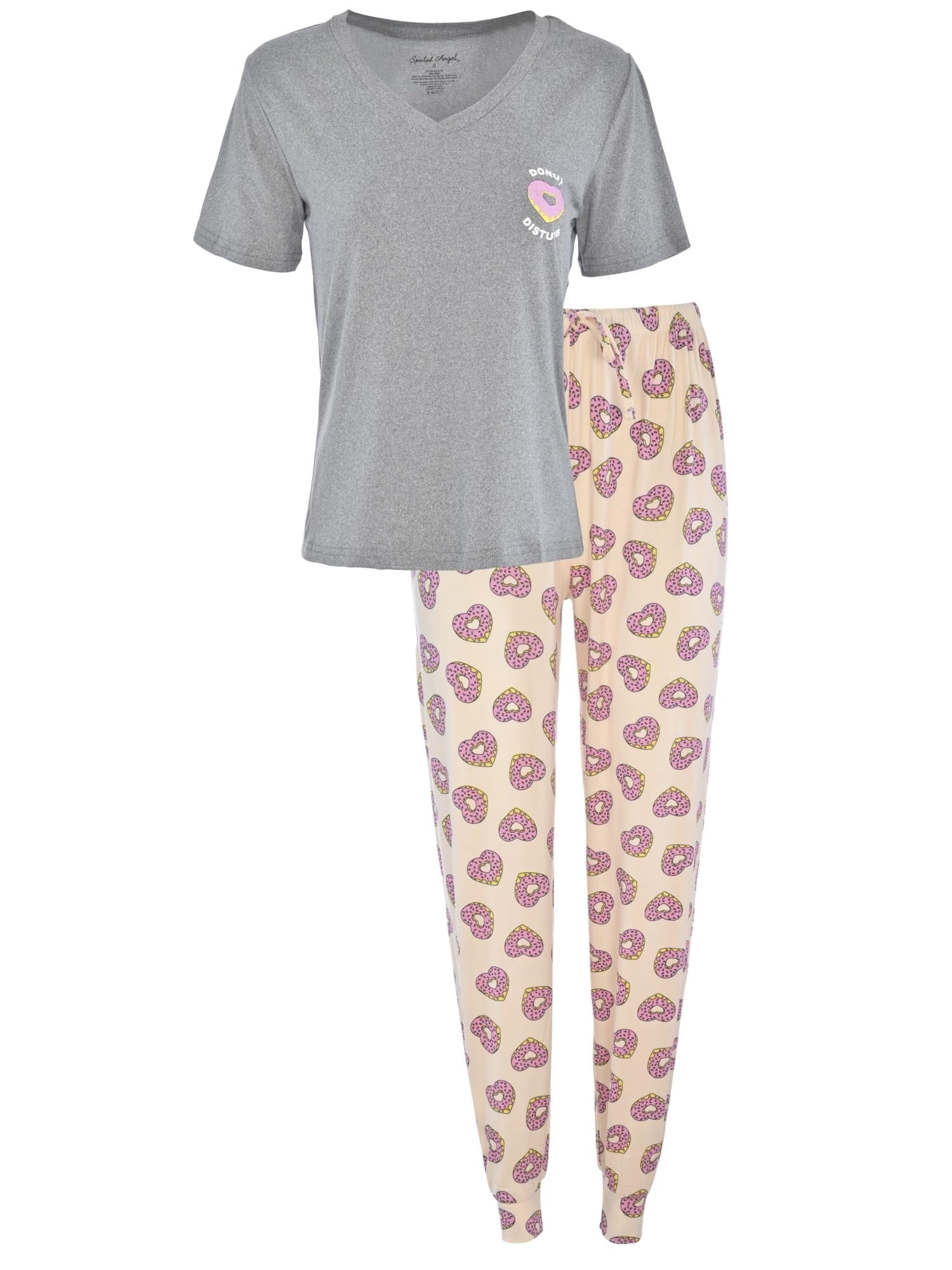 JEFFRICO Womens Pajamas For Women V-Neck Short Sleeve 2 Piece Pajamas ...