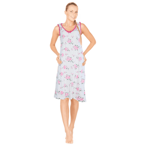 JEFFRICO Womens Sleeveless Nightgowns Sleepwear Soft Pajama Dress Nightshirts Plus Size