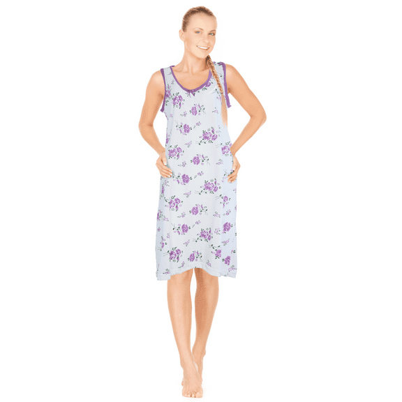 JEFFRICO Womens Sleeveless Nightgowns Sleepwear Soft Pajama Dress Nightshirts Plus Size