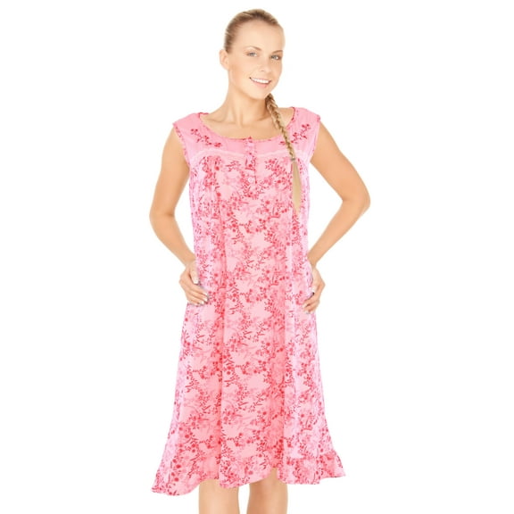 JEFFRICO Womens Sleeveless Nightgowns Sleepwear Soft Pajama Dress Nightshirts Plus Size