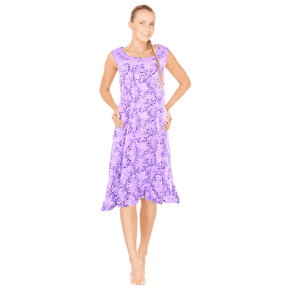JEFFRICO Womens Sleeveless Nightgowns Sleepwear Soft Pajama Dress Nightshirts