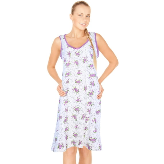 JEFFRICO Womens Sleeveless Nightgowns Sleepwear Soft Pajama Dress Nightshirts