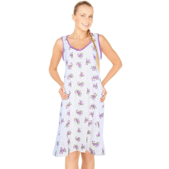 JEFFRICO Womens Sleeveless Nightgowns Sleepwear Soft Pajama Dress Nightshirts