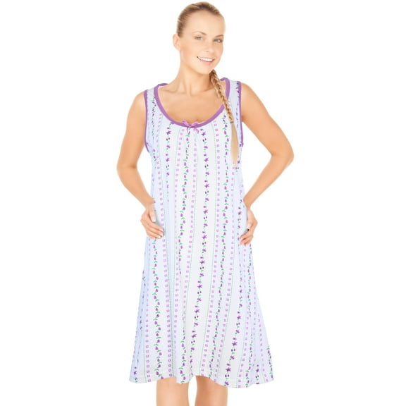 JEFFRICO Womens Sleeveless Nightgowns Sleepwear Soft Pajama Dress Nightshirts