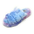 thumbnail image 1 of JEFFRICO Womens Slippers Open Toe Faux Fur Three Band Slide Slippers, 1 of 7