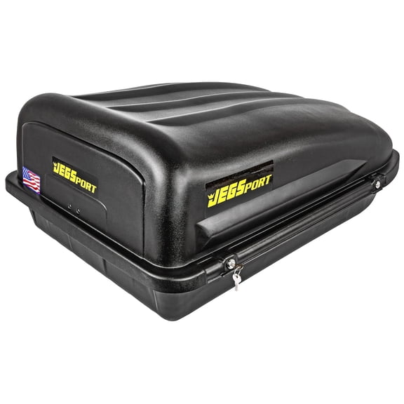 JEGS 10 Cubic ft. Rooftop Cargo Carrier, Heavy-Duty Weatherproof Lockable Hard Shell Storage w/110 lb. Carrying Capacity