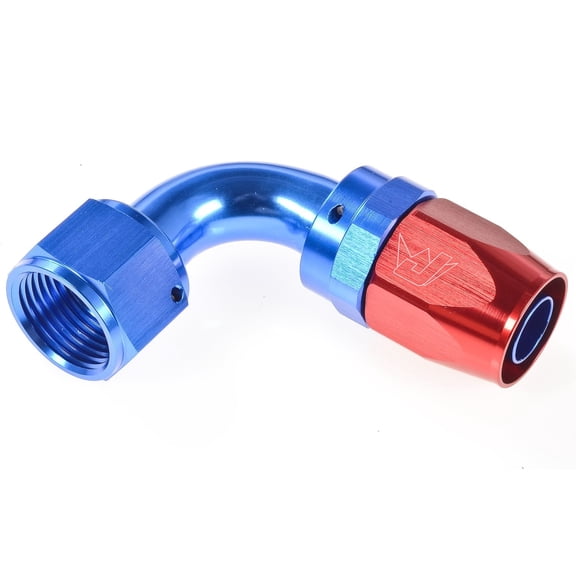 JEGS 100024 90 degree Max Flow Swivel Hose End -12 AN Female Triple Seal Double