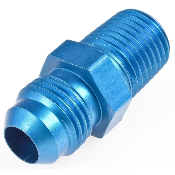 JEGS AN to NPT Straight Adapter Fitting [-6 AN Male to 1/4 in. NPT Male, Blue]