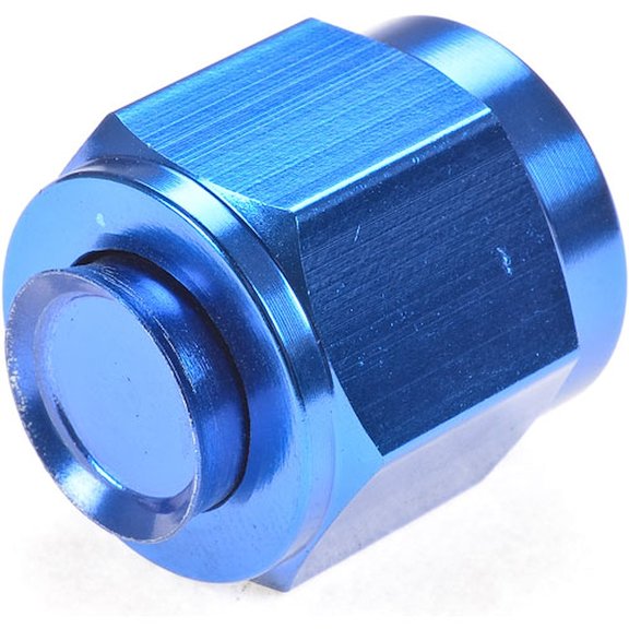 JEGS 100312 Flare Cap -6AN Blue 1/pkg