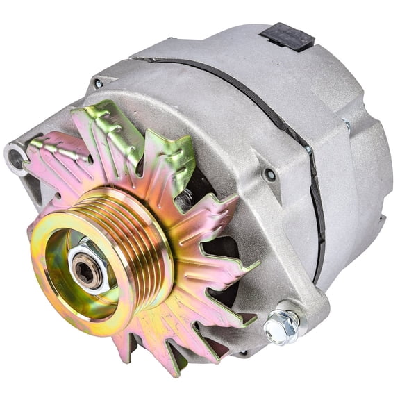 JEGS GM 1-Wire Alternator 100 Amp with Output Serpentine Pulley [Natural Finish]