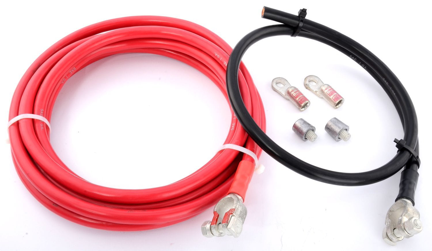 JEGS 10291 Remote Battery Cable Kit Positive: 1 Gauge x 15 ft. Long Negative: 1
