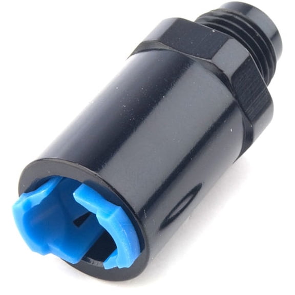 JEGS AN to Fuel Injection Quick-Connect Adapter Fitting [-6 AN Male to 5/16 in. Hard Line, Black]