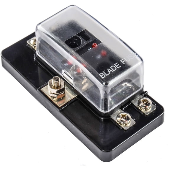 JEGS 10434 Standard Fuse Block 4-Pole LED Indicators 30 amp Circuit 100 amp Max