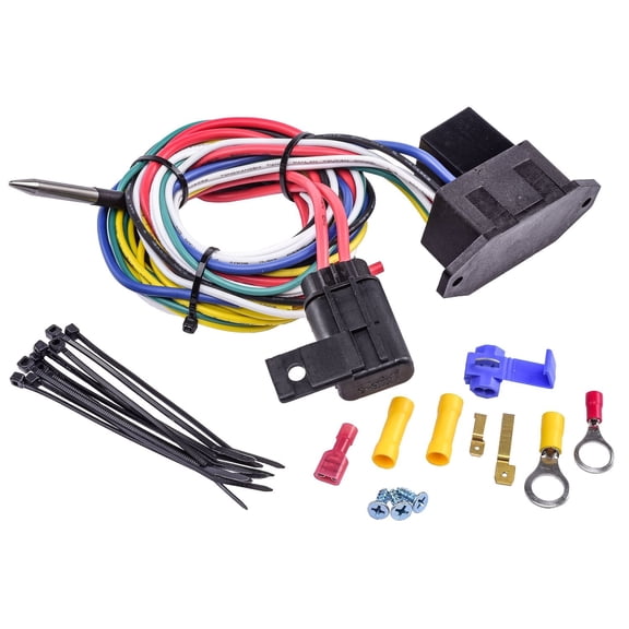 JEGS 10537 Adjustable Electric Fan Controller and Relay Kit Push-In Temperature
