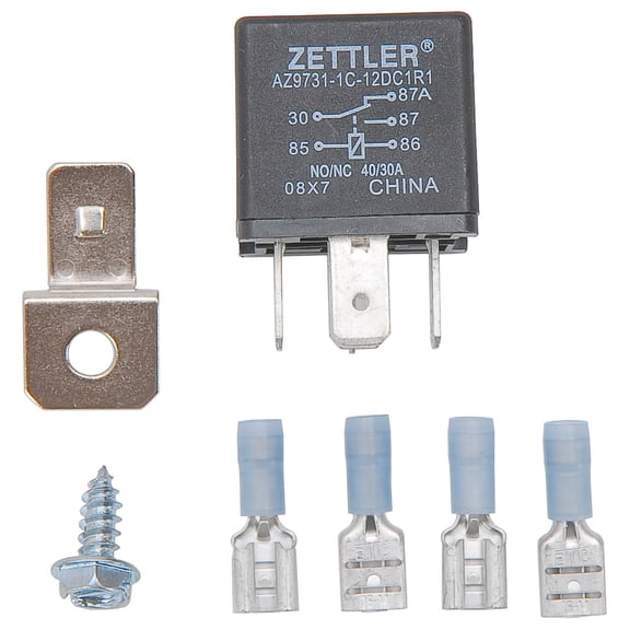 JEGS 10557 30 Amp Relay For Electric Fan or Fuel Pump 12-Volt 5-Blade Terminals