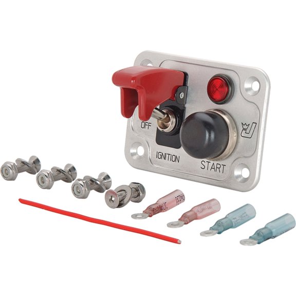 JEGS Ignition Switch/Start Button Panel [With Engraved Switch Labels and Epoxy Inlay]