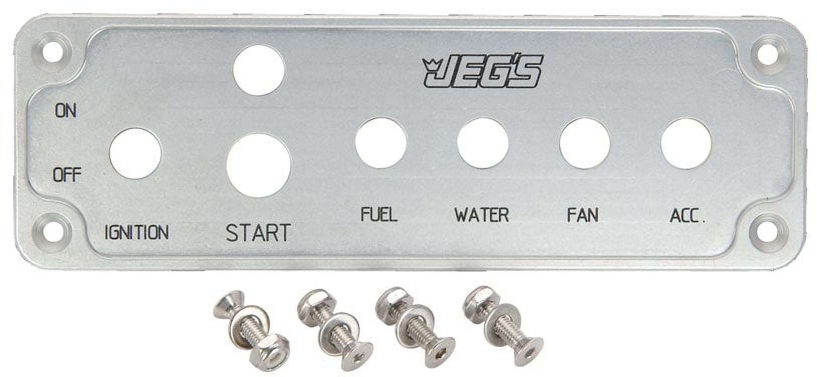 JEGS 11010 Ignition Switch/Start Button/4-Toggle Panel With Engraved ...