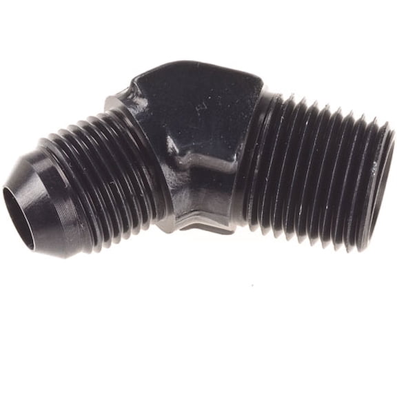 JEGS AN to NPT 45-Degree Adapter Fitting [-8 AN Male to 1/2 in. NPT Male, Black]