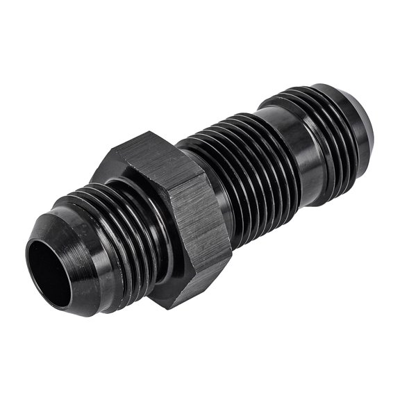 JEGS AN to AN Straight Bulkhead Adapter Fitting [-10 AN Male to -10 AN Male, Black]