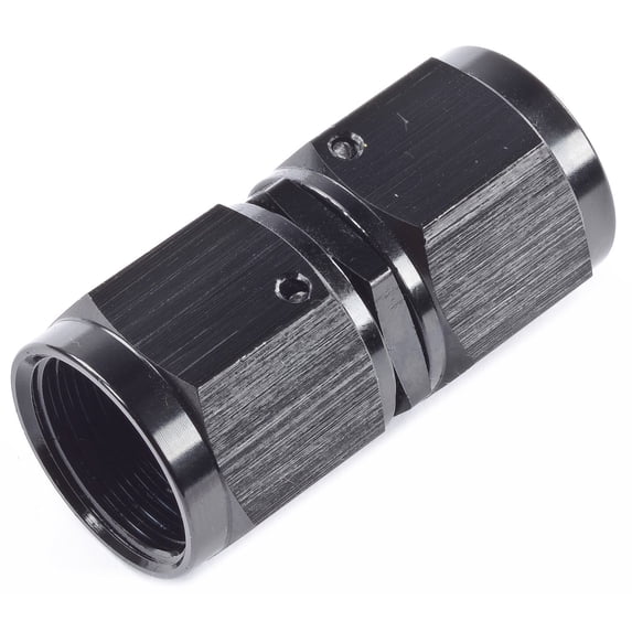 JEGS 110323 Swivel Coupler Fitting Straight -8 AN Female Aluminum Black Anodized