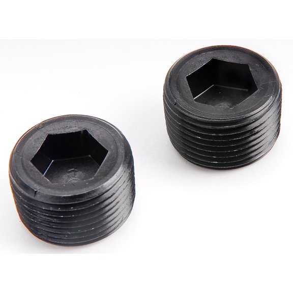 JEGS 110405 Aluminum Pipe Plugs 3/4 NPT Internal Hex Black 2/pkg