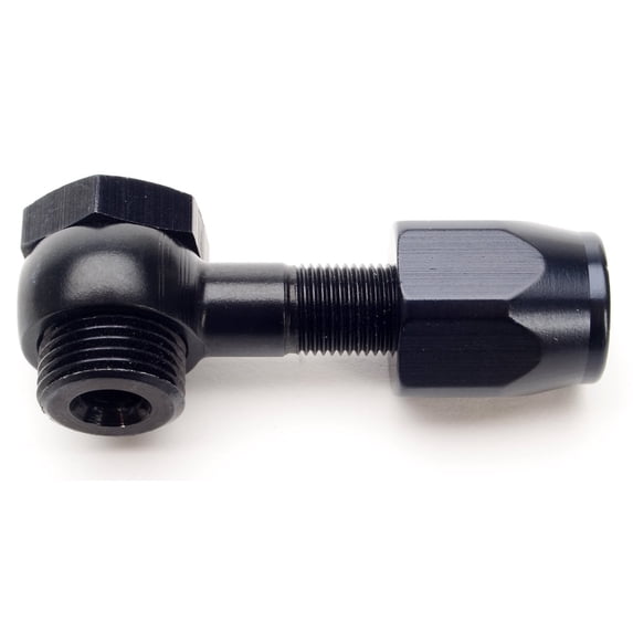 JEGS 110515 Black Banjo Fitting 9/16 -24 Thread to -06AN Hose Fits: Holley 600/6