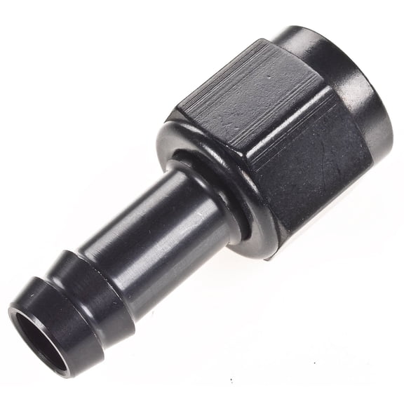 JEGS AN to Straight Hose Barb Adapter Fitting [-6 AN Female to 3/8 in. I.D. Hose, Black]