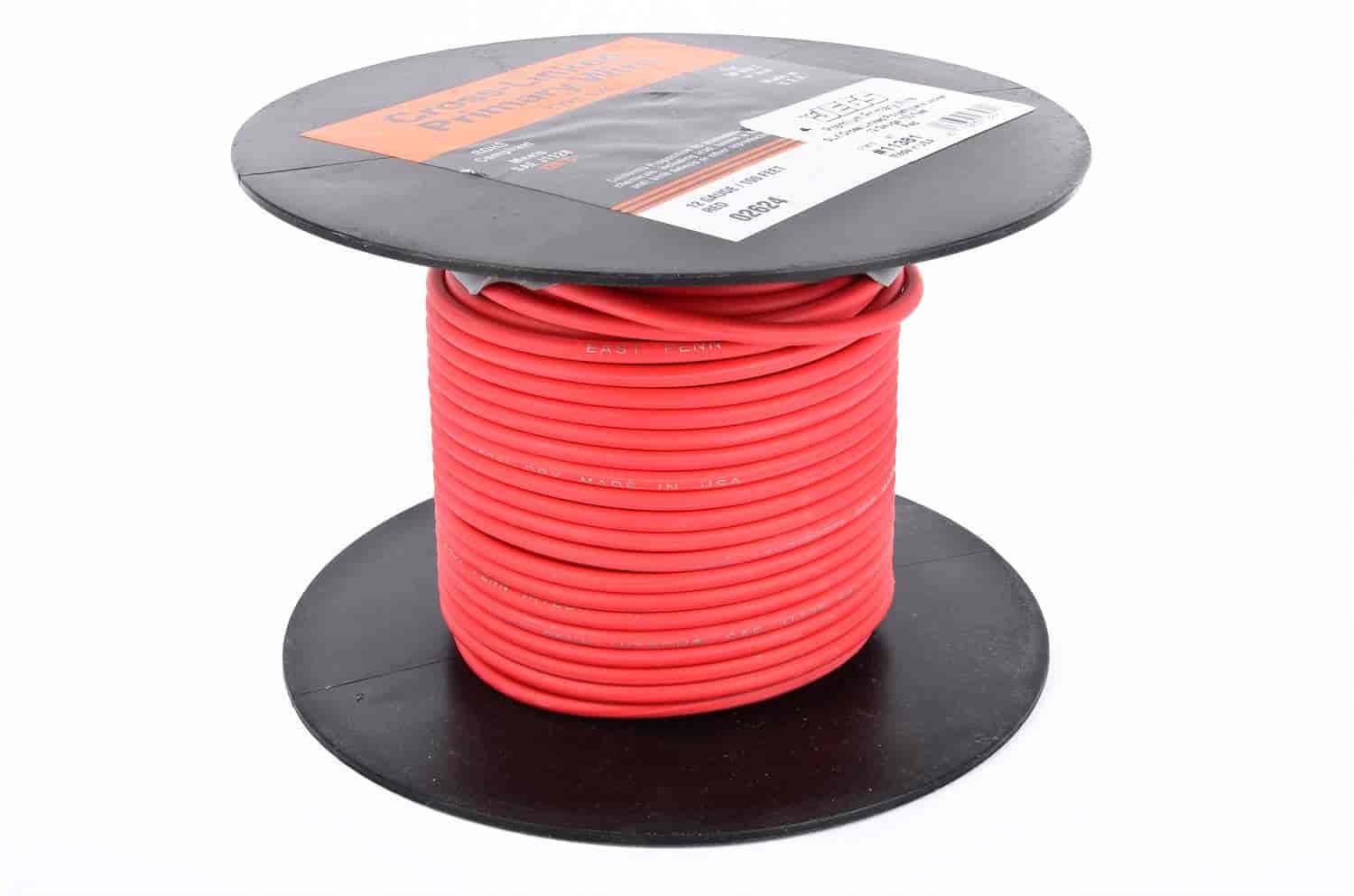 JEGS 11381 12-Gauge Premium Automotive Wire Red Length: 100 ft. Max ...