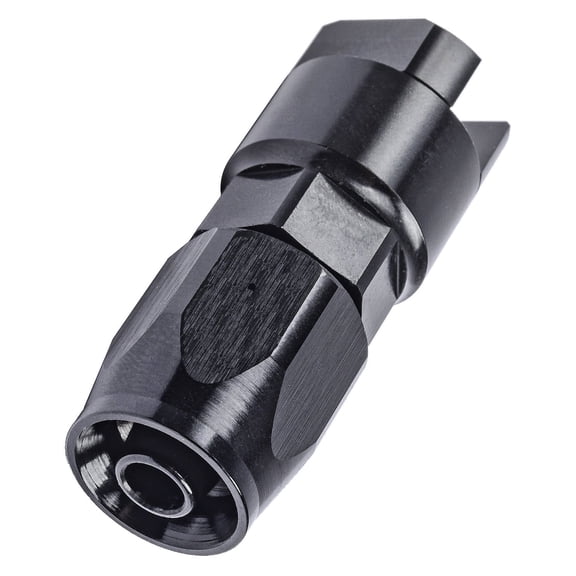 JEGS AN to Fuel Injection Threaded Adapter Fitting [-6 AN Hose End to 3/8 in. Hard Line, Black]