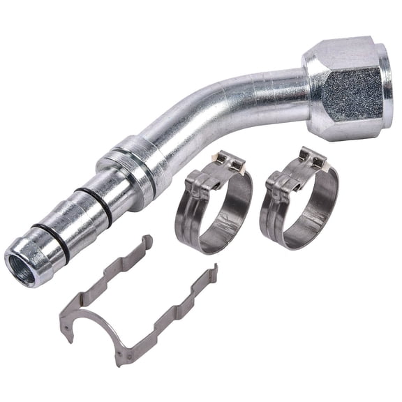 JEGS EZ Clip A/C Hose End Fitting Kit [-10 Hose Fitting, 45 degree]