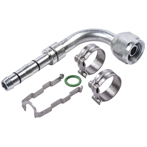 JEGS EZ Clip A/C Hose End Fitting Kit [-6 Hose Fitting, 90 degree]