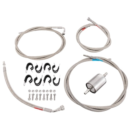JEGS Quick-Fix Fuel Line Kit for 2000-2003 GM Tahoe, Suburban 1500, Yukon/1500 XL Full-Size SUVs [Braided Stainless]