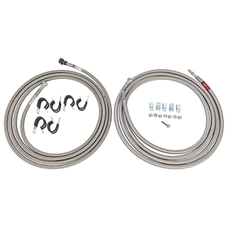 JEGS Quick-Fix Fuel Line Kit for 2005-2010 Chevy Cobalt, Pontiac G5 Models [Braided Stainless]