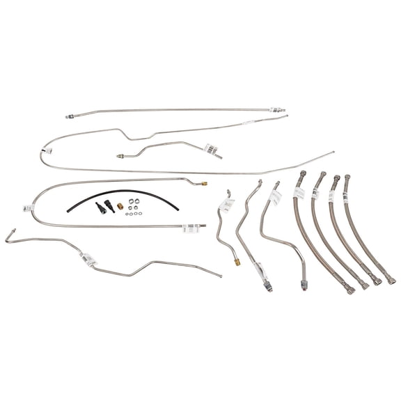 JEGS Complete Fuel Line Kit for 1996-2000 Chevy Reg. Cab/Long Bed Trucks with 5.0L/5.7L Engines  [Stainless Steel]