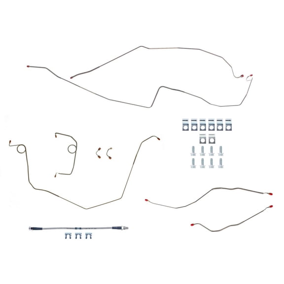 JEGS 13727 Complete Brake Line Set 1967-1968 Chevy Camaro Power Disc Brake Conve