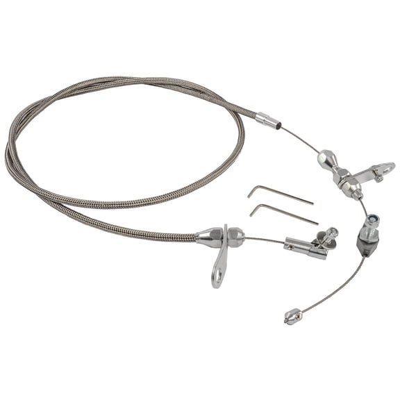 JEGS 157015 Transmission Kickdown Cable Kit Chrysler/Mopar TF A727 Braided Stain