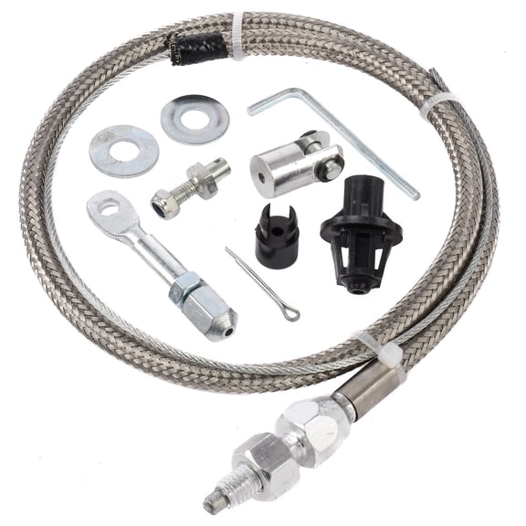 JEGS Stainless Steel Adjustable Throttle Cable [24 in. Length]