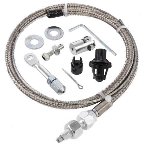 JEGS Stainless Steel Adjustable Throttle Cable [24 in. Length]
