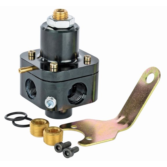 JEGS 159120 Fuel Pressure Regulator EFI Engines 30-100 PSI Black Anodized Ports