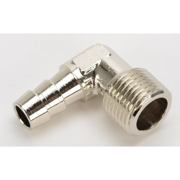 JEGS 16036 NPT 90-Degree Hose Barb Fitting 3/8 in. NPT to 3/8 in. I.D. Hose Bras
