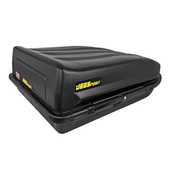 JEGS 18 Cubic ft. Rooftop Cargo Carrier, Heavy-Duty Weatherproof Lockable Hard Shell Storage w/110 lb. Carrying Capacity